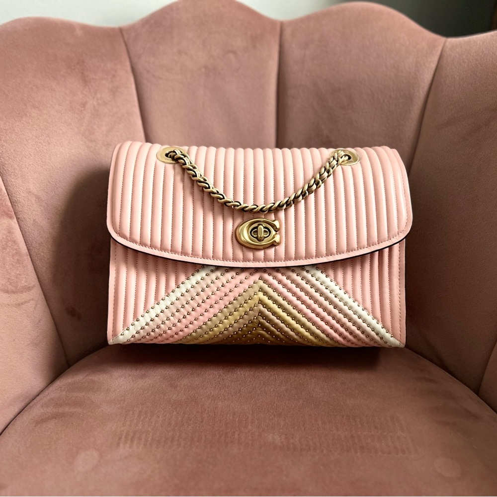 Coach color-block quilted  Parker.